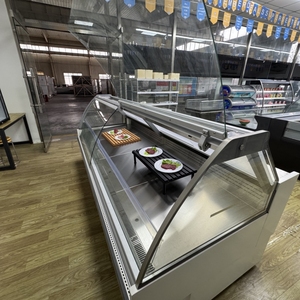 Butchery butcher cửa hàng thương mại mở bánh sandwich hải sản tươi sống thịt Deli ngang hiển thị tủ lạnh tủ lạnh thịt mát Showcase - Product Image 4