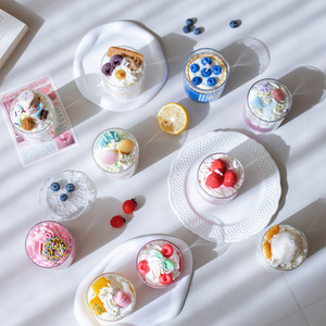 Bougie parfumée artisanale en verre, style pâtisserie, pour décoration intérieure, cadeau, aromathérapie, parfum de cupcake et de dessert - Product Image 3