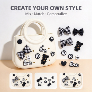 DIY EVA Kids Handbag Cute Cartoon Design <b>Bow</b> Decor Open Top Dual Handles Waterproof <b>Large</b> Capacity for Girls Daily Use - Product Image 3