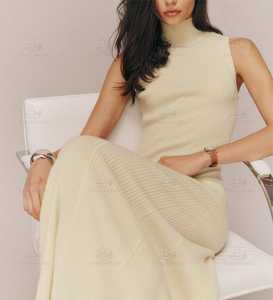 Fabricant de robes pull de luxe en <span class=keywords><strong>laine</strong></span> et cachemire mélangées grande taille personnalisées pour femmes <span class=keywords><strong>robe</strong></span> pull midi en tricot côtelé <span class=keywords><strong>longue</strong></span> pour femmes - Product Image 4