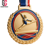15 ans d'usine en alliage de zinc personnalisé 3D Metal Sport 2025 Médaille de gymnastique avec ruban