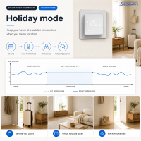 Thermostat intelligent Wifi HEDEMAN pour chaudière à gaz, contrôle de groupe, avec fonction de minuterie de chauffage, programmable hebdomadaire