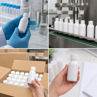 Bouteille en plastique opaque résistante à la chaleur de qualité alimentaire HDPE PP de 100 ml, emballage pharmaceutique scellé