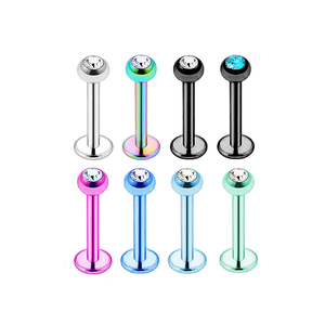 G23 titanio pircing <span class=keywords><strong>labret</strong></span> mejor calidad externo sin rosca labio pircing <span class=keywords><strong>vertical</strong></span> <span class=keywords><strong>labret</strong></span> cartílago pendientes joyería - Product Image 1