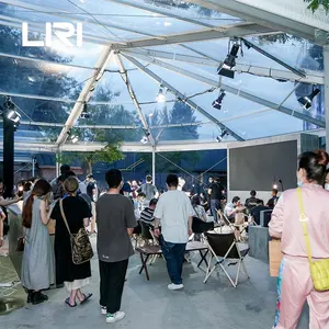 중앙 폴이없는 투명 PVC 증거 데카곤 멀티 사이드 육각 파티 웨딩 텐트
