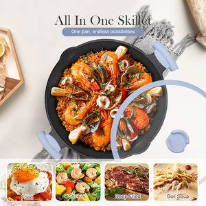 Poêle à frire multifonctionnelle personnalisable en aluminium moulé, grande taille <span class=keywords><strong>32</strong></span> <span class=keywords><strong>cm</strong></span>, revêtement antiadhésif - Product Image 4