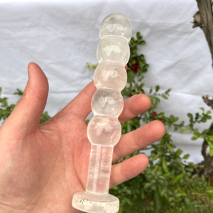 Dildo de Cuarzo Rosa Pulido, Varita de Masaje Curativa, Placer Yoni, Curvo, 19 cm, 200 g, Regalo para Mujer - Product Image 3