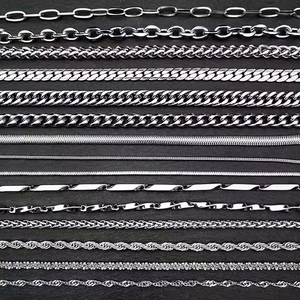 925 sterling <span class=keywords><strong>Silver</strong></span> chains đồ trang sức bán buôn Cuban Chuỗi liên kết Cuba Vòng cổ cho người đàn ông Phụ nữ - Product Image 2