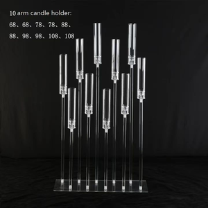 เชิงเทียนอะคริลิคใสตกแต่งโต๊ะปาร์ตี้แต่งงานแขน10ข้าง - Product Image 1