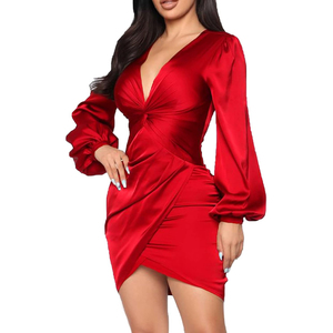 Vestido de noche formal elegante con volantes sexy para mujer, vestido Midi elegante con curvas para invitados de boda - Product Image 1