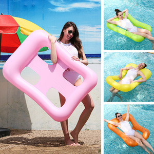 Colchoneta de aire inflable modelo cuadrado para piscina, colchón para piscina, salón con reposacabezas, colchón de aire para playa y verano para adultos - Product Image 3