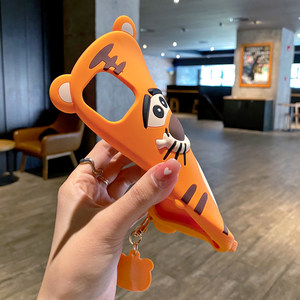 Funda de Silicona 3D Personalizable con Dibujo Animado de Tigre, Gruesa y Resistente a Impactos, con Colgante para <span class=keywords><strong>iPhone</strong></span>, Directo de Fábrica - Product Image 5