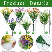 YM Promo Panas dan Berkualitas Tinggi 24 Bundel Bunga Buatan Tahan UV Tanaman Plastik Buatan Pakis Boston