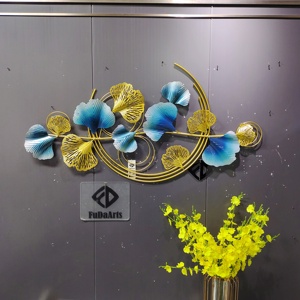 Decoración de Pared Metálica de Lujo para Sala de Estar, con Diseño de Flores y Hojas Doradas, 110x60 cm, Dropshipping 2025 - Product Image 4