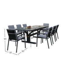Table à manger extensible OSMEN METRO Pop-up 190/250, mobilier d'extérieur moderne, utilisation en patio, jardin