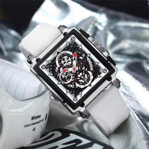 Drioshipping Male Fashion Waterproof <b>Square</b> Quartz Hollow Out Design <b>Men</b> <b>Watch</b> Business Wristwatch - Product Image 4