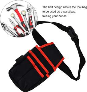坚韧博士13英寸皮带工具袋红色边缘600D牛津布电动工具袋带扣闭合3年保修原始设备制造商 - Product Image 2