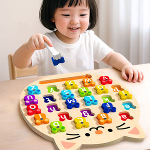 Gioco in Legno per Motricità Fine: Apprendimento Lettere, Alfabeto, Numeri, Cattura il Topo, <span class=keywords><strong>Puzzle</strong></span> ABC - Product Image 2
