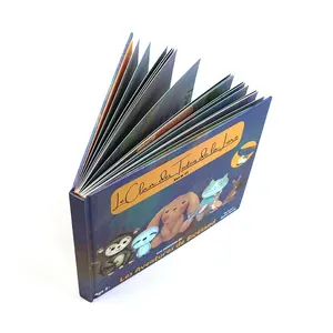 Libro de cuentos de papel grueso personalizado para niños, libro de tapa dura barato para niños, impresión de libros de texto de conejo