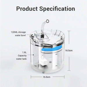 Alimentatore d'acqua per gatti 1.8L fontana automatica per animali domestici, distributore di acqua potabile per cani, Smart Pet elettrico - Product Image 5