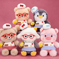 Boneka Koki Plushie Custom Grosir, Karakter Memasak Lucu, Mainan Hewan Isi Dakron, Hadiah Dapur, Lembut, Pabrik OEM ODM