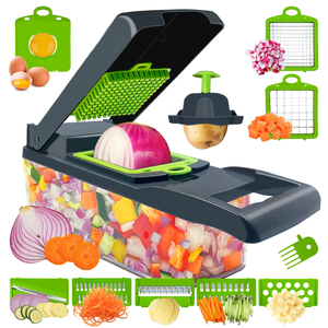 Hachoir à légumes multifonctionnel 15 en 1, coupe-oignon, éplucheur de pommes de terre, trancheuse de fruits, coupe-légumes - Product Image 1