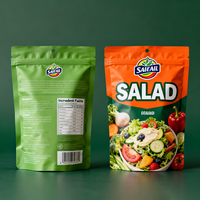 Op maat gemaakte bedrukte logo ritszakjes voor verse bladgroenten, sla, fruit, plastic verpakkingszakjes