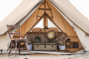 Luxus Glamping Zelt für 3-4 Personen Outdoor Strand zelt Fabrik <span class=keywords><strong>preis</strong></span> Wasser tropfen Glocken zelt - Product Image 6