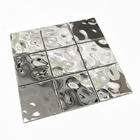 Revêtement mural en mosaïque 3D de luxe en acier inoxydable émaillé pour projets modernes de salles de bain, hôtels et villas