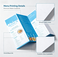 Impression personnalisée de menus de plats à emporter pour restaurants, brochure tri-pliante, publicité pour la restauration rapide, poulet frit, hamburgers, dépliant publicitaire offset personnalisé