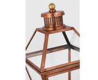 Lanterne de poteau extérieure en cuivre faite à la main avec verre transparent, style vintage, résistante à la rouille, étanche, à gaz, pour jardin, cour, villa