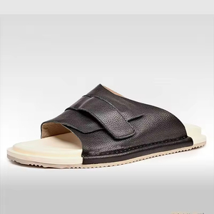 Xinzirain diseño personalizado cuero genuino punta abierta antideslizante al aire libre <span class=keywords><strong>chanclas</strong></span> sandalias árabes hombres cuero Gulf zapatillas de <span class=keywords><strong>hombre</strong></span> - Product Image 6
