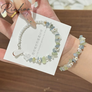 Bracelet RINHOO tendance style frais été, perles et gravier, bijoux fantaisie assortis, cadeau idéal, vente en gros - Product Image 1