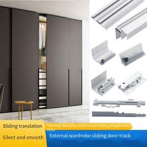 <span class=keywords><strong>Porte</strong></span> <span class=keywords><strong>coulissante</strong></span> de garde-robe avec double amortissement des rails supérieurs et inférieurs, <span class=keywords><strong>rail</strong></span> de guidage de <span class=keywords><strong>porte</strong></span> <span class=keywords><strong>coulissante</strong></span> de meuble TV externe - Product Image 5