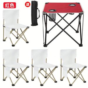 Ensemble table et chaises pliantes d'extérieur avec porte-gobelets pour camping et plage - Product Image 3