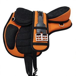 Silla de Montar Inglesa Ridex Orange Freemax Style, Ligera, Duradera, sin Arco, de Cuero, con Asiento Acolchado Suave y Cómodo - Product Image 1