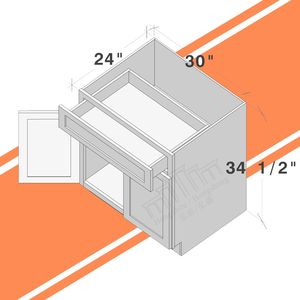 뜨거운 판매 B24-B30 재고 미국 주방 캐비닛 화이트 오크 나무 현대 준비 완료 세트 RTA 미국 주방 캐비닛 - Product Image 6