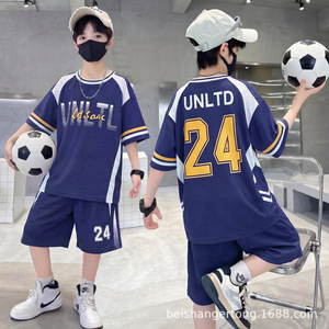 Conjunto <span class=keywords><strong>de</strong></span> uniforme <span class=keywords><strong>de</strong></span> baloncesto para niños - conjunto deportivo <span class=keywords><strong>de</strong></span> verano <span class=keywords><strong>de</strong></span> dos piezas <span class=keywords><strong>de</strong></span> manga corta estilo motociclista americano para niños - Product Image 5