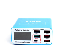 Chargeur rapide RELIFE RL-304P PD3.0+QC3.0 intelligent à 6 ports USB avec affichage numérique pour téléphones et tablettes Android