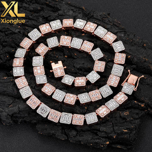 Collar de Cobre Chapado en Oro de 18K de Alta Calidad con Cierre de Caja de Eslabones Cubanos Miami de 10mm, con Circonitas 5A Brillantes, Joyería Hip Hop Unisex - Product Image 3
