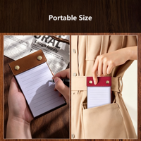 Bloc-notes de poche portable A6, logo personnalisé, PU, rechargeable, lignes détachables, reliure à double bouton-pression de haute qualité, pour usage quotidien