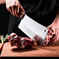 Vente chaude professionnel chinois 7 pouces robuste couperet à viande couteau de boucher avec manche en bois et couteau hachoir à désosser