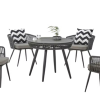 Ensembles de meubles de jardin d'extérieur en rotin tressé résistant à l'eau, ensembles de salle à manger d'extérieur, table et chaises de patio
