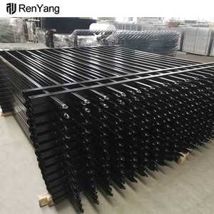 Venta al por mayor 6ftx8ft <span class=keywords><strong>Home</strong></span> Garden Black Metal Fences Anti Rust Paneles de valla de acero galvanizado Precios - Product Image 6