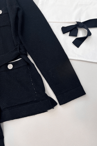 Cardigan chic en tricot boutonné, pull à nouer à la taille avec détail poche, haut à manches longues doux et chaud pour femme, vêtement d'extérieur polyvalent - Product Image 6