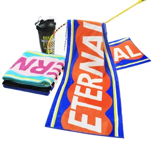 custom 100 cotton digital printed cheerlead fanchant banner slogan towel Sports Gym Towels