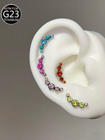 Astm-f136 Titanium Zircon Ear Cartilage Stud Zircon Fashion Labret Row of Ear Bone Piercings Body Piercing Jewelry Wholesale