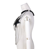 Harnais en cuir PU BlueRabbit BDSM avec chaîne étoile pentagramme, pour festivals et soirées, jouets sexuels pour femmes et couples