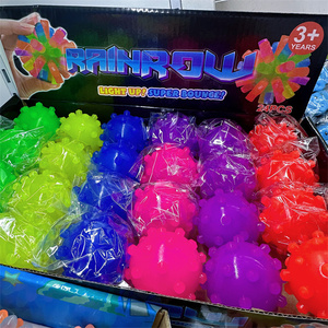 HAPU Factory Small Spiny Bright <b>Ball</b> Pet Toy Rubber Elastic <b>Ball</b> <b>Glows</b> <b>in</b> <b>the</b> <b>Dark</b> <b>Dog</b> Cat Interactive Sensory Children's Toy - Product Image 4