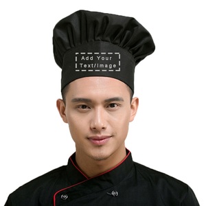 Gorro de <span class=keywords><strong>Chef</strong></span> de cocina personalizado, de algodón, ajustable, color negro - Product Image 4